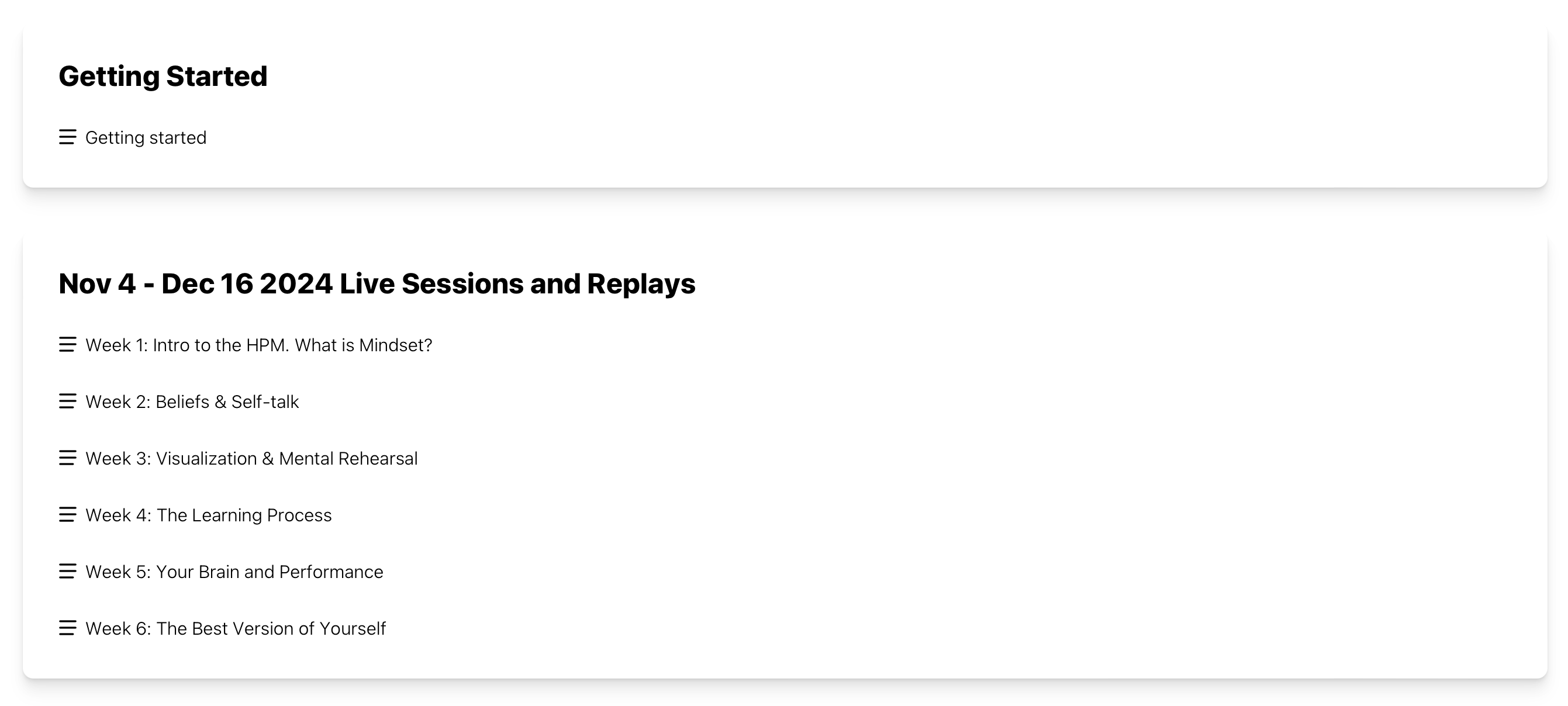 contents for nov - dec sessions 2024